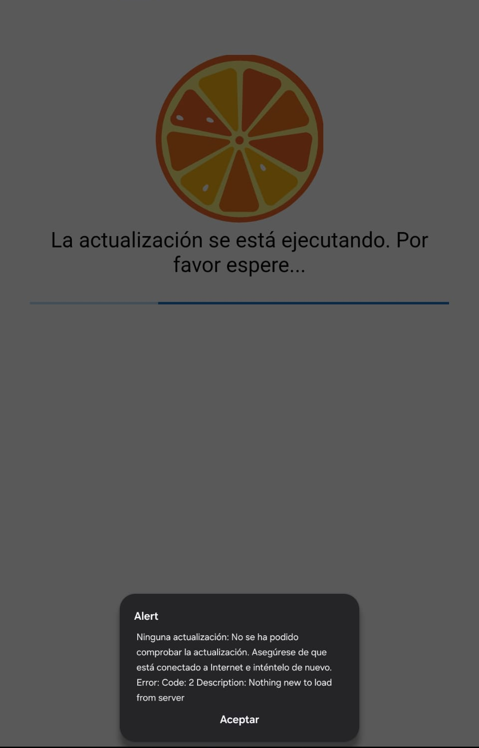 Alerta de Tangerine con Error Code 2